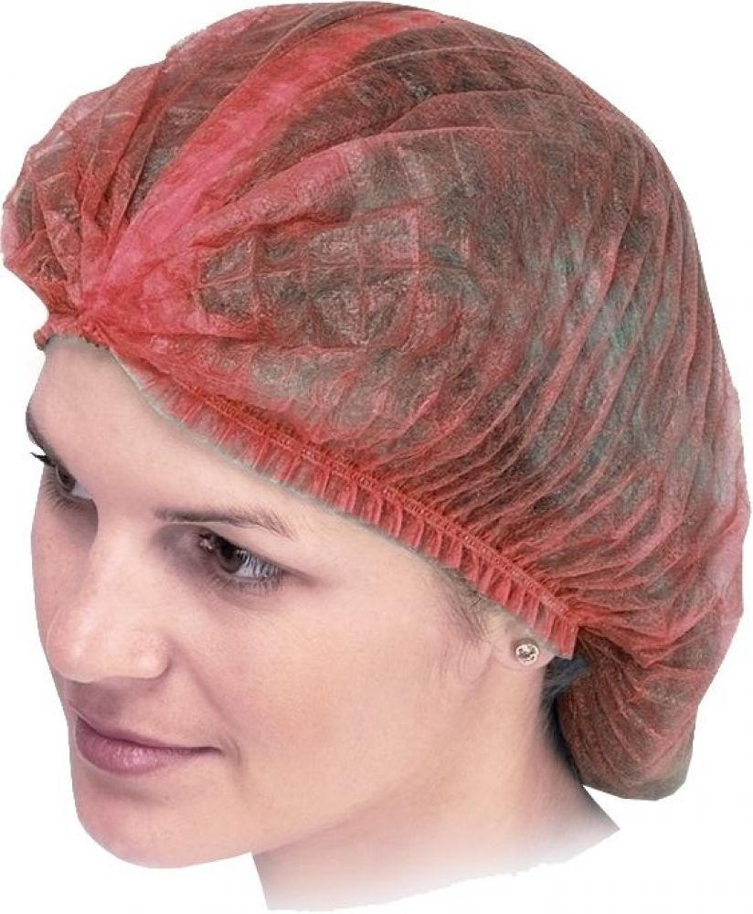 Pleated Red Mob Caps Poly Bagged Per 1000